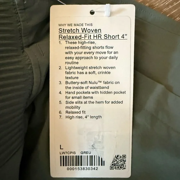 Lululemon Stretch Woven Relaxed Fit High Rise 4” Women's Athletic Shorts